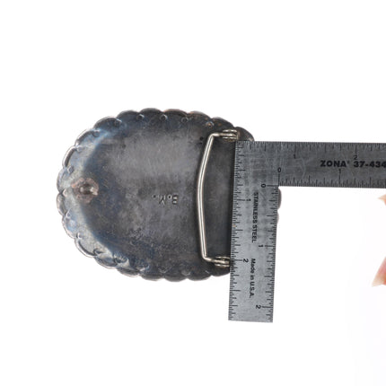 Big BM Navajo High grade Royston turquoise sterling silver belt buckle