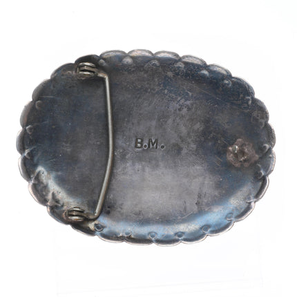 Big BM Navajo High grade Royston turquoise sterling silver belt buckle