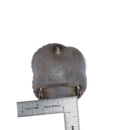 Big Les Baker shop High grade turquoise southwestern sterling silver belt buckle