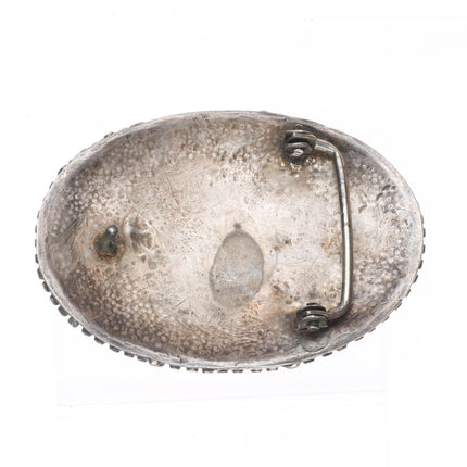 Vintage Navajo sterling silver, turquoise concho center belt buckle
