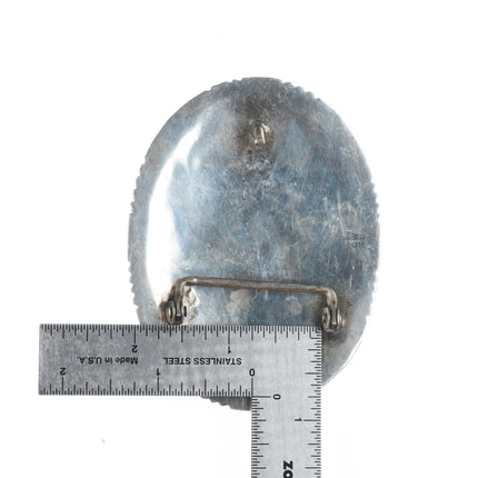 GW Vintage Navajo sterling silver belt buckle with turquoise