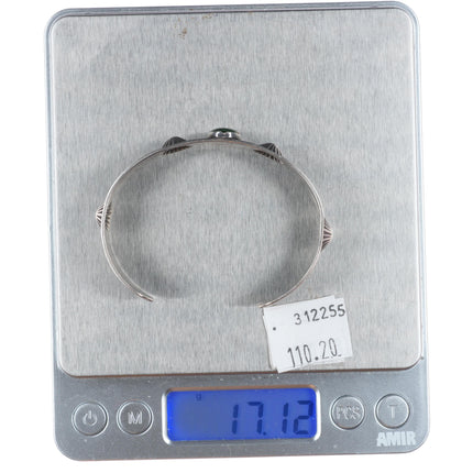 6.25" 1930's Navajo sterling silver snakes/arrows green turquoise cuff bracelet