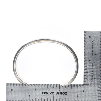 6.75" Rickell & Glendora Booqua Zuni sterling silver channel inlay cuff bracelet