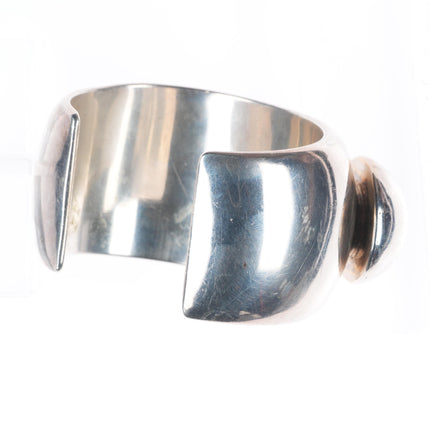 6.25" Large Orville Tsinnie Navajo sterling silver modernist cuff bracelet