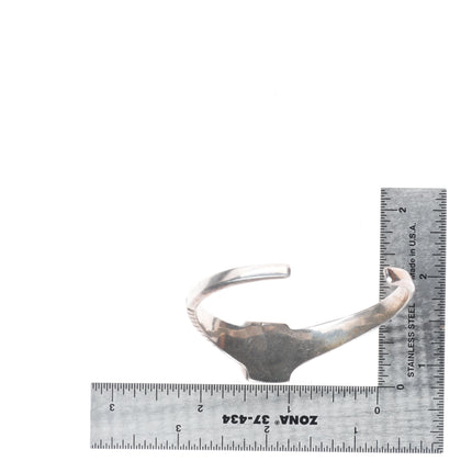 6.3" Bisbee Spiderweb turquoise vintage Navajo sterling silver cuff bracelet