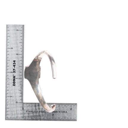 6.3" Bisbee Spiderweb turquoise vintage Navajo sterling silver cuff bracelet