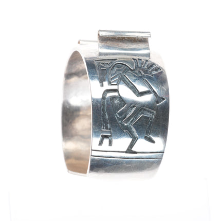 7" Benjamin Mansfield Hopi Overlay Kokopelli watch cuff bracelet sterling silver