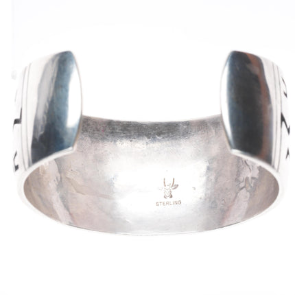7" Benjamin Mansfield Hopi Overlay Kokopelli watch cuff bracelet sterling silver