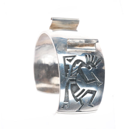 7" Benjamin Mansfield Hopi Overlay Kokopelli watch cuff bracelet sterling silver