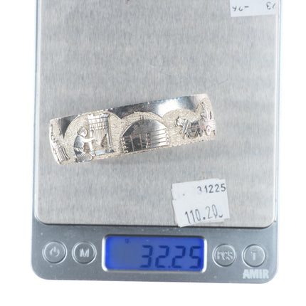 6.6" Richard L. Reeve Apache Native American sterling storyteller cuff bracelet