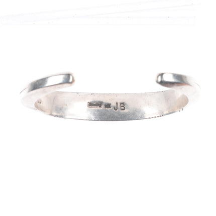 6.3" Jerome Begay Navajo sterling silver/14k gold turquoise row cuff bracelet