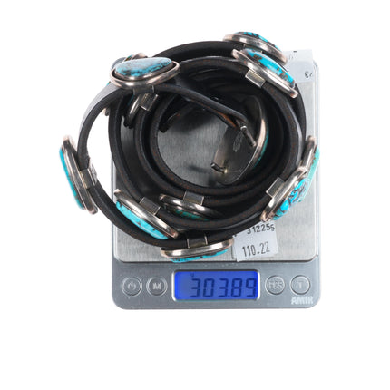 Royce "Eagle Boy" Kohlmeyer high grade turquoise sterling silver concho belt