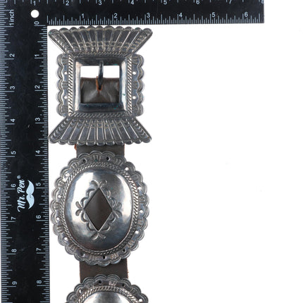 Ike Wilson (1900-1942) Navajo First Phase style sterling silver concho belt