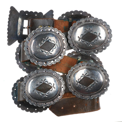 Ike Wilson (1900-1942) Navajo First Phase style sterling silver concho belt
