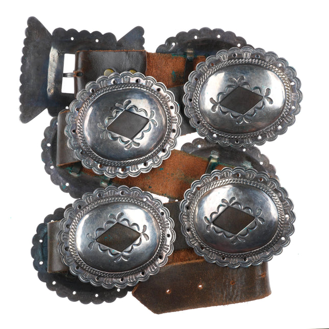 Ike Wilson (1900-1942) Navajo First Phase style sterling silver concho belt