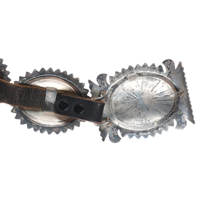 32.5" Curtis Pete Navajo/Hopi sterling silver deep stamped concho belt