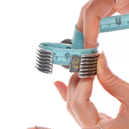 6" Andy Cadman Navajo sterling silver high grade turquoise cuff bracelet