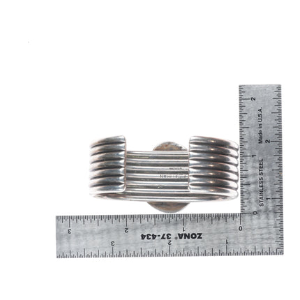 6" Andy Cadman Navajo sterling silver high grade turquoise cuff bracelet