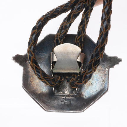 c1970 Tommy Singer Navajo vintage sterling silver thunderbird bolo tie