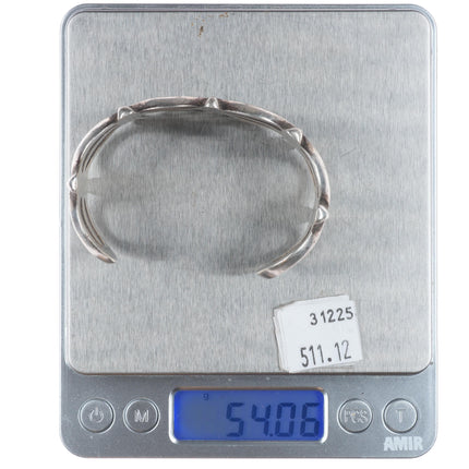 6.6" Vintage Navajo or Zuni cast ingot/sterling silver cuff bracelet