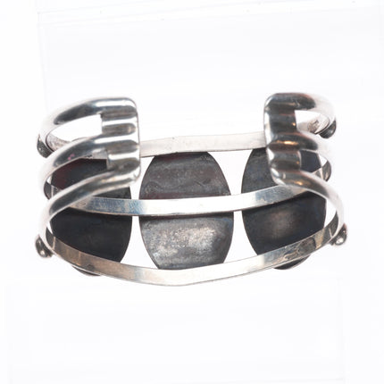 6.6" Vintage Navajo sterling silver Royston Turquoise shadowbox cuff bracelet