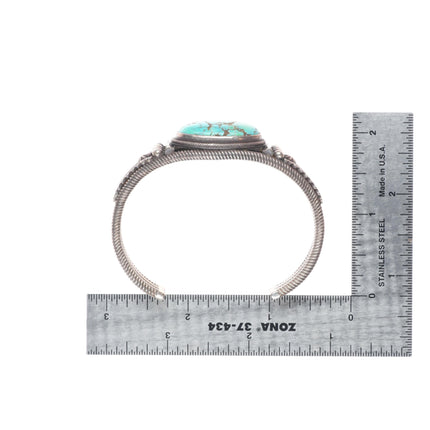 6.5" Howard Nelson Navajo sterling silver high grade turquoise cuff bracelet