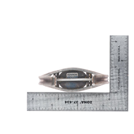 6.5" Howard Nelson Navajo sterling silver high grade turquoise cuff bracelet