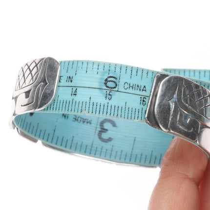 6.25" Jean Ferrier 1985 cast sterling silver Northwest coast cuff bracelet