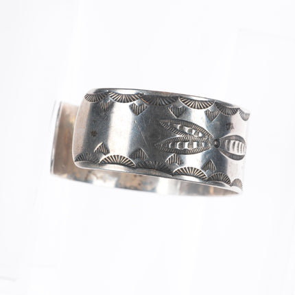 6.25" Vintage Navajo Ingot/sterling silver intricately stamped cuff bracelet