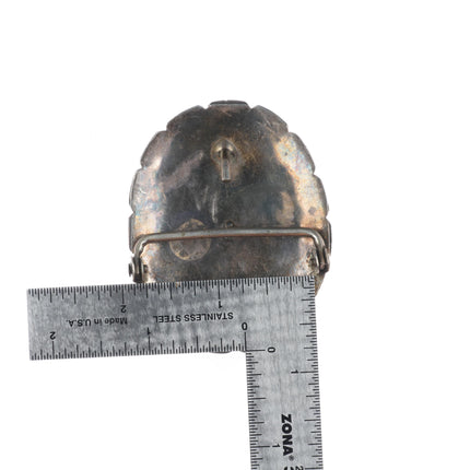 Jessie Claw Navajo vintage sterling silver Kingman turquoise belt buckle