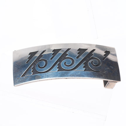 Laurence Saufkie Hopi overlay belt buckle vintage sterling silver