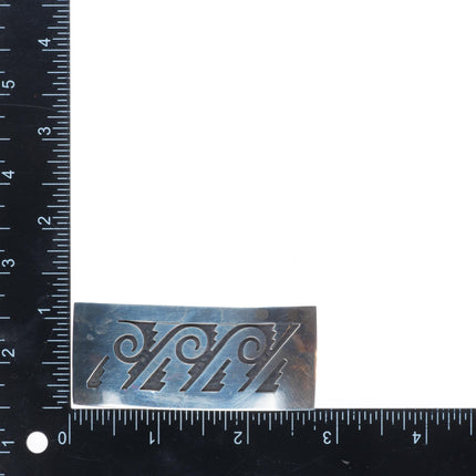 Laurence Saufkie Hopi overlay belt buckle vintage sterling silver