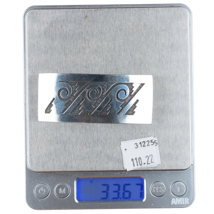 Laurence Saufkie Hopi overlay belt buckle vintage sterling silver