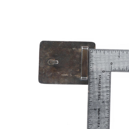 c1940's Vintage Navajo deep stamped sterling silver belt buckle