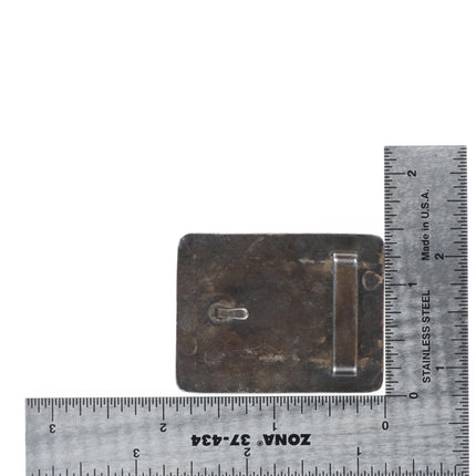 c1940's Vintage Navajo deep stamped sterling silver belt buckle