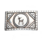 40's-50's Vintage Navajo overlay/deep stamped sterling silver belt buckle w/deer