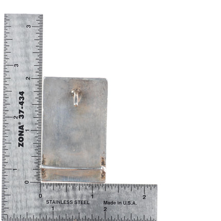 40's-50's Vintage Navajo overlay/deep stamped sterling silver belt buckle w/deer