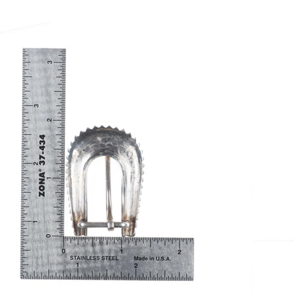 Vintage Navajo sterling silver chiseled design 5/8" ranger belt buckle set