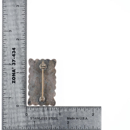 40's-50's  Navajo sterling silver Blue Gem turquoise pin/brooch