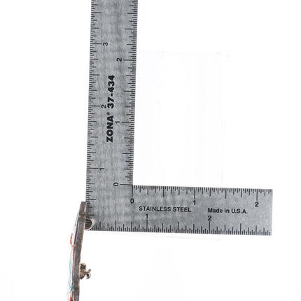 Virgil & Shirley Benn Hopi/Zuni sterling silver carved stone inlay pendant/pin