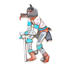 Virgil & Shirley Benn Hopi/Zuni sterling silver carved stone inlay pendant/pin