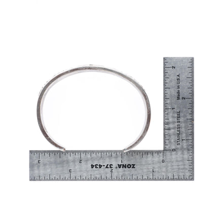 7" Tom & Sylvia Kee Navajo sterling silver storyteller cuff bracelet