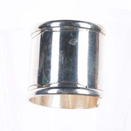 6.5" Glenn Paquin Lag Zuni wide band sterling silver cuff bracelet