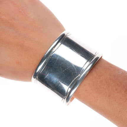 6.5" Glenn Paquin Lag Zuni wide band sterling silver cuff bracelet