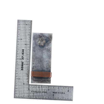 Slim vintage Navajo overlay belt buckle sterling silver