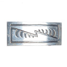 Slim vintage Navajo overlay belt buckle sterling silver