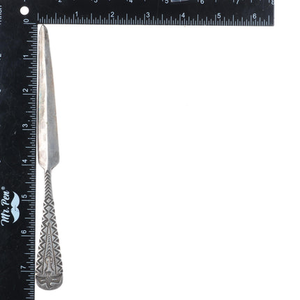 3 Vintage Navajo sterling silver letter openers thunderbird, Kachina, turquoise