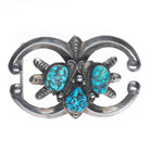 Huge vintage Navajo sterling silver/turquoise belt buckle ketoh style