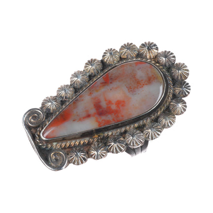 sz6.5 c1940's Vintage Native American Navajo sterling silver petrified wood ring