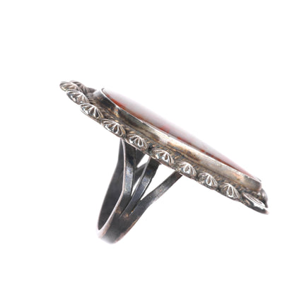 sz6.5 c1940's Vintage Native American Navajo sterling silver petrified wood ring